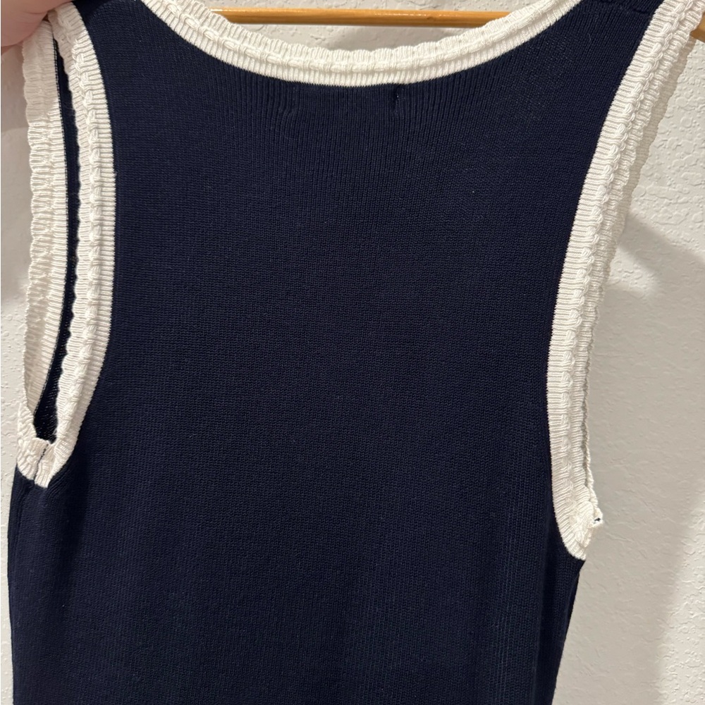 Caroline Constas Navy & White Knit dress - Picture 6 of 6